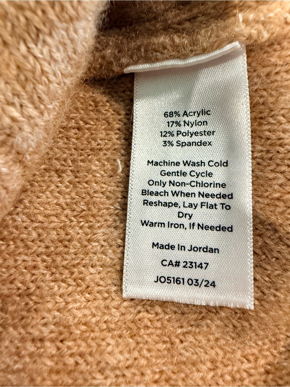 Talbots Petite Small Half Zip Sweater Camel Tan Openwork Knit NWT - Picture 9 of 10